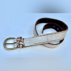 Lucky Brand leather colored stitched belt 28”